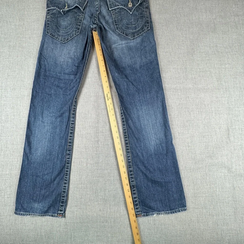 True Religion Section Straight Jeans Mens 33x33 Blue Straight Leg Flap Pocket